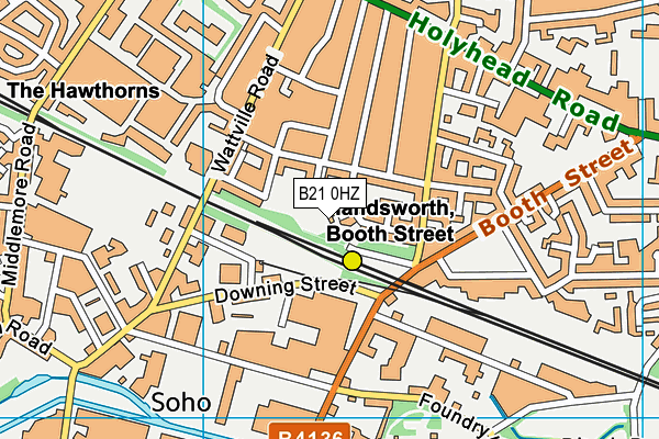 B21 0HZ map - OS VectorMap District (Ordnance Survey)