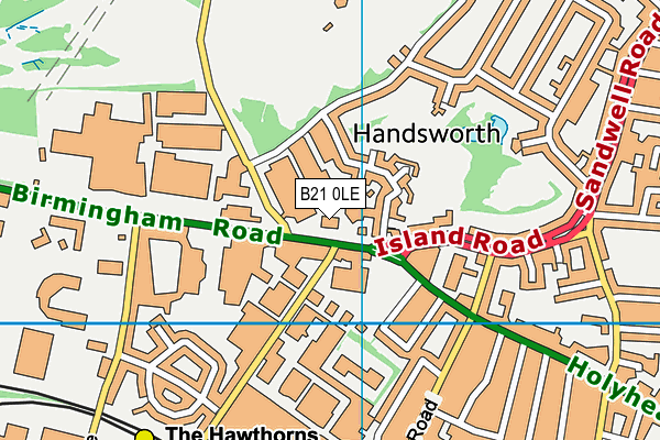 B21 0LE map - OS VectorMap District (Ordnance Survey)