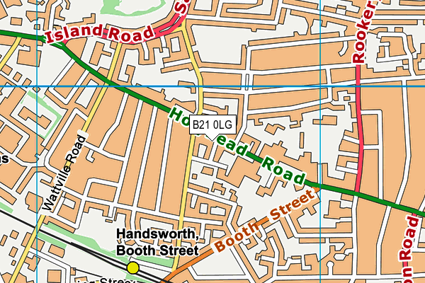 B21 0LG map - OS VectorMap District (Ordnance Survey)