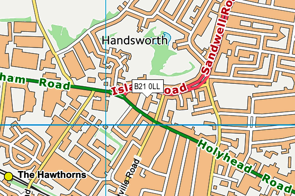 B21 0LL map - OS VectorMap District (Ordnance Survey)