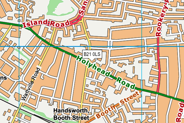 B21 0LS map - OS VectorMap District (Ordnance Survey)