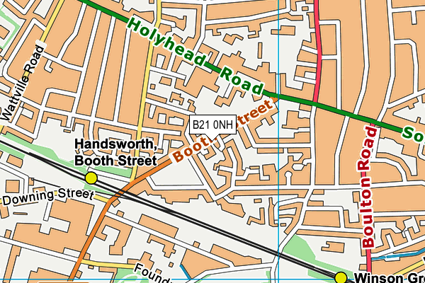 B21 0NH map - OS VectorMap District (Ordnance Survey)