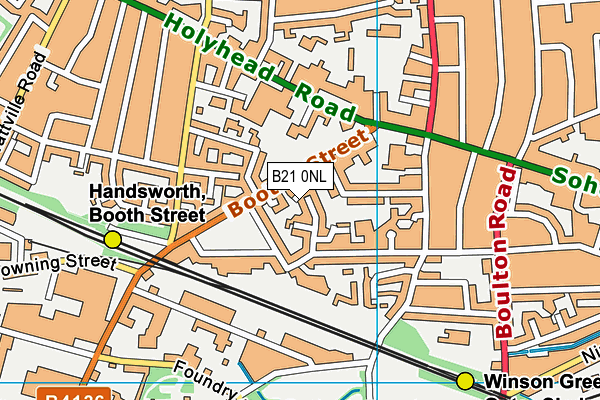 B21 0NL map - OS VectorMap District (Ordnance Survey)