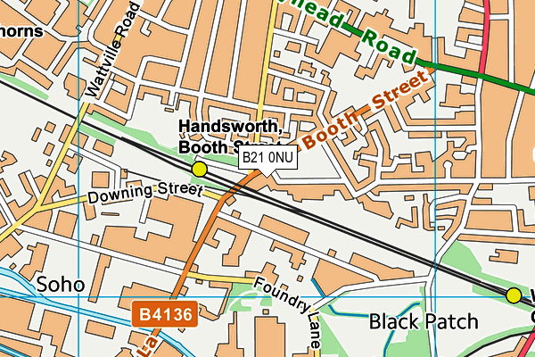 B21 0NU map - OS VectorMap District (Ordnance Survey)