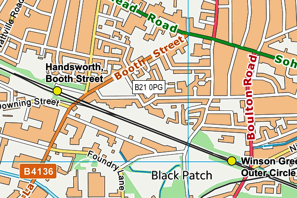 B21 0PG map - OS VectorMap District (Ordnance Survey)