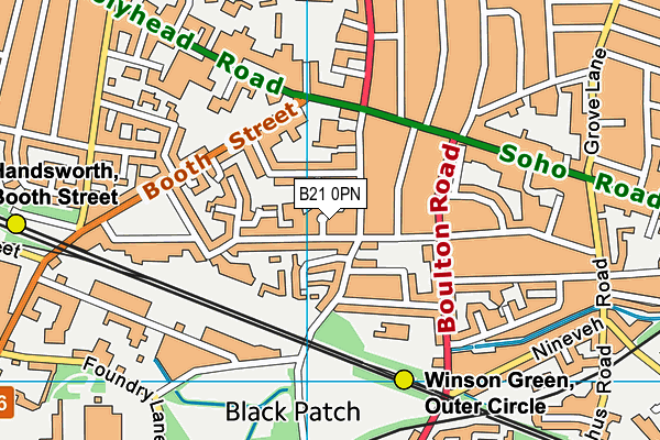 B21 0PN map - OS VectorMap District (Ordnance Survey)