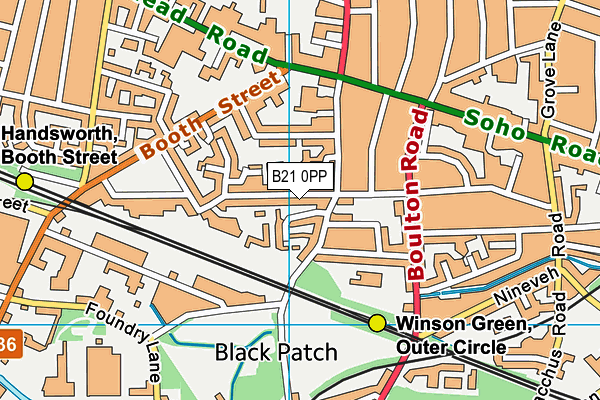 B21 0PP map - OS VectorMap District (Ordnance Survey)