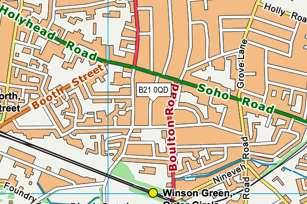 B21 0QD map - OS VectorMap District (Ordnance Survey)