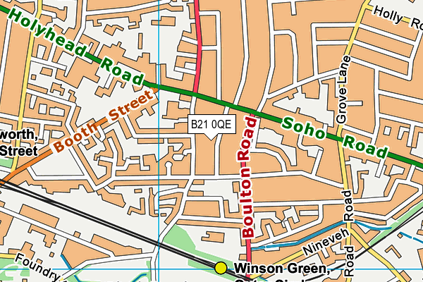 B21 0QE map - OS VectorMap District (Ordnance Survey)