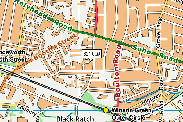 B21 0QJ map - OS VectorMap District (Ordnance Survey)