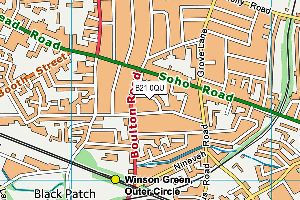 B21 0QU map - OS VectorMap District (Ordnance Survey)