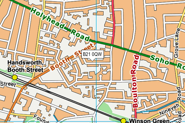 B21 0QW map - OS VectorMap District (Ordnance Survey)