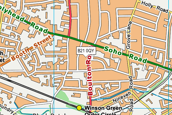 B21 0QY map - OS VectorMap District (Ordnance Survey)