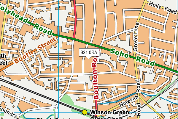 B21 0RA map - OS VectorMap District (Ordnance Survey)