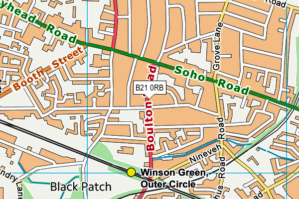 B21 0RB map - OS VectorMap District (Ordnance Survey)