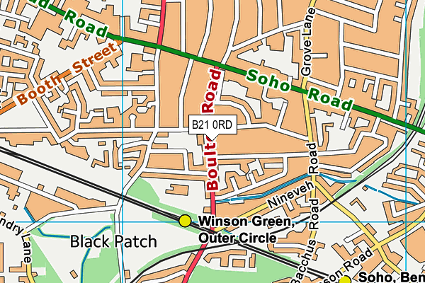 B21 0RD map - OS VectorMap District (Ordnance Survey)