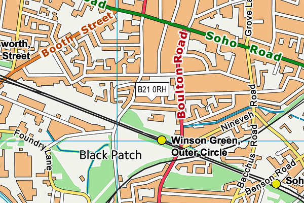 B21 0RH map - OS VectorMap District (Ordnance Survey)