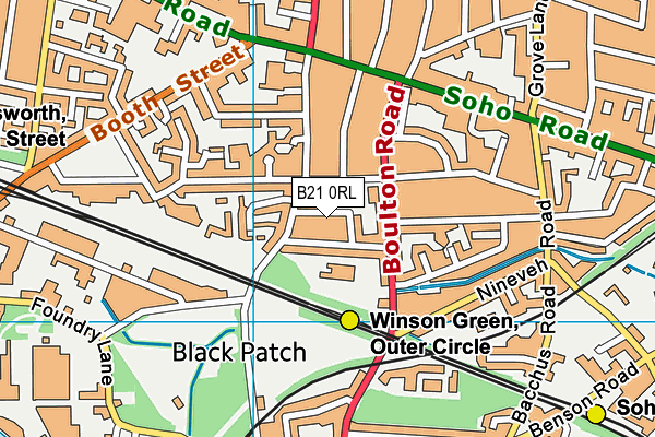 B21 0RL map - OS VectorMap District (Ordnance Survey)