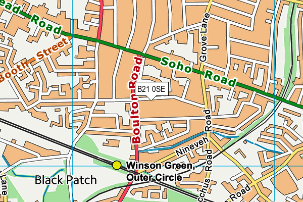 B21 0SE map - OS VectorMap District (Ordnance Survey)