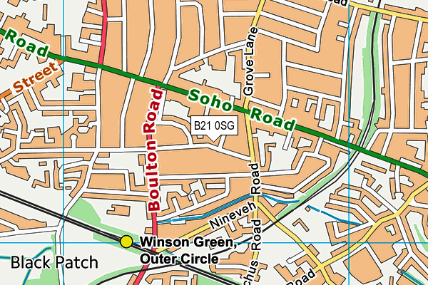 B21 0SG map - OS VectorMap District (Ordnance Survey)