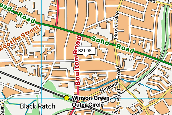 B21 0SL map - OS VectorMap District (Ordnance Survey)