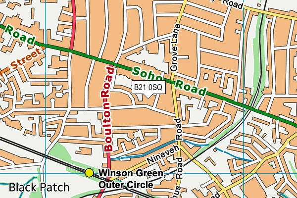 B21 0SQ map - OS VectorMap District (Ordnance Survey)