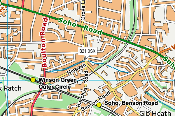 B21 0SX map - OS VectorMap District (Ordnance Survey)