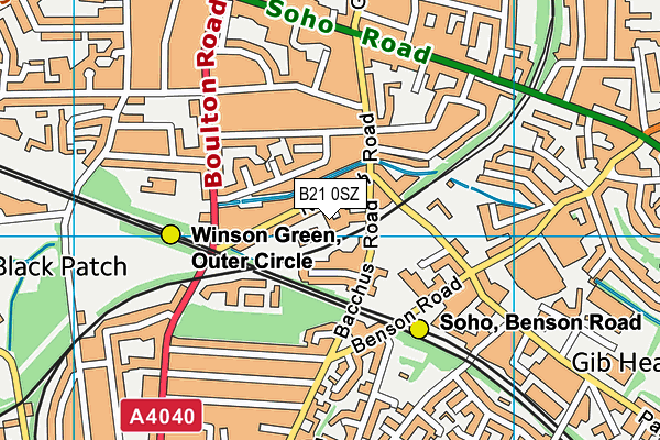 B21 0SZ map - OS VectorMap District (Ordnance Survey)