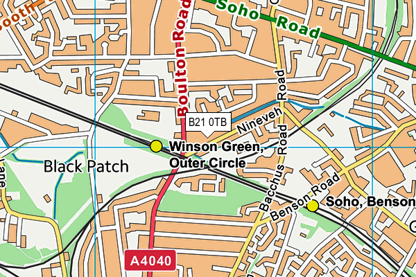 B21 0TB map - OS VectorMap District (Ordnance Survey)