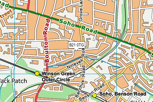 B21 0TG map - OS VectorMap District (Ordnance Survey)