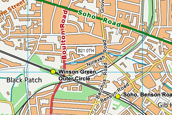 B21 0TH map - OS VectorMap District (Ordnance Survey)