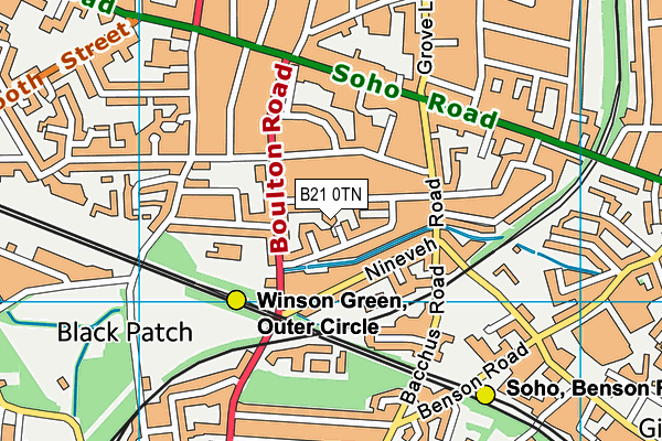 B21 0TN map - OS VectorMap District (Ordnance Survey)