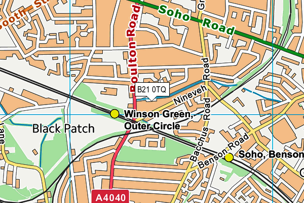 B21 0TQ map - OS VectorMap District (Ordnance Survey)