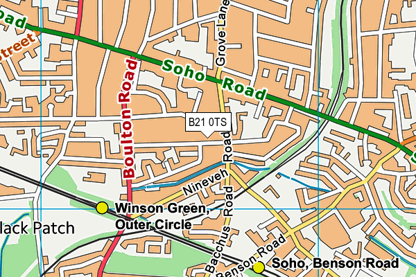 B21 0TS map - OS VectorMap District (Ordnance Survey)