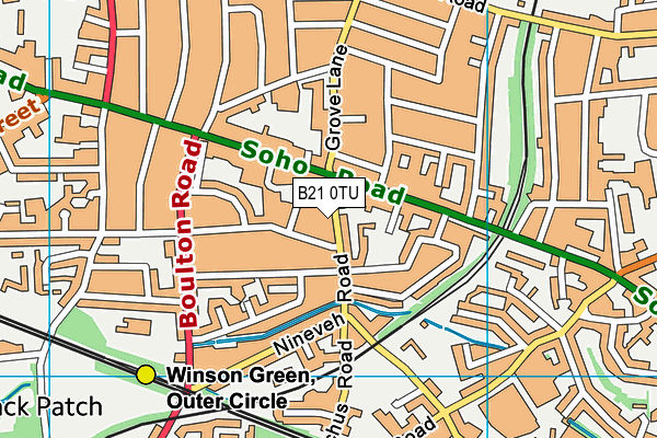 B21 0TU map - OS VectorMap District (Ordnance Survey)