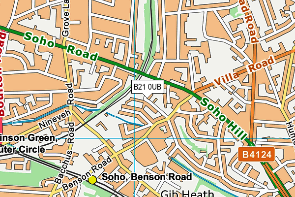 B21 0UB map - OS VectorMap District (Ordnance Survey)