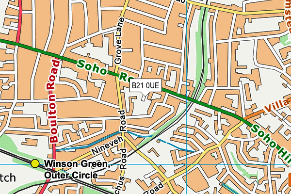 B21 0UE map - OS VectorMap District (Ordnance Survey)