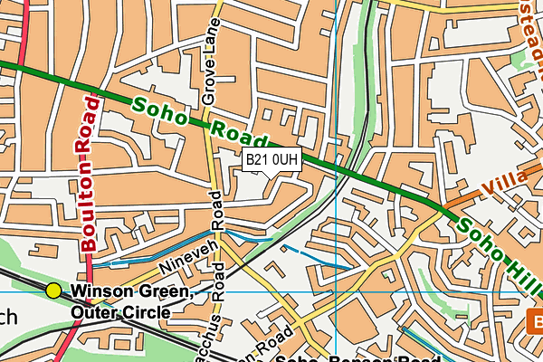 B21 0UH map - OS VectorMap District (Ordnance Survey)