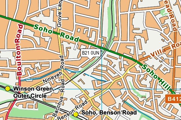 B21 0UN map - OS VectorMap District (Ordnance Survey)