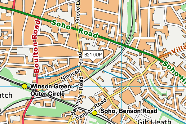 B21 0UP map - OS VectorMap District (Ordnance Survey)