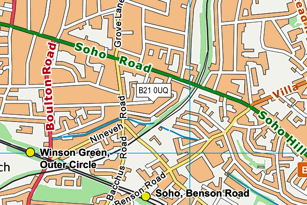 B21 0UQ map - OS VectorMap District (Ordnance Survey)