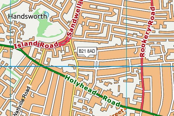 B21 8AD map - OS VectorMap District (Ordnance Survey)