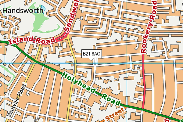 B21 8AG map - OS VectorMap District (Ordnance Survey)