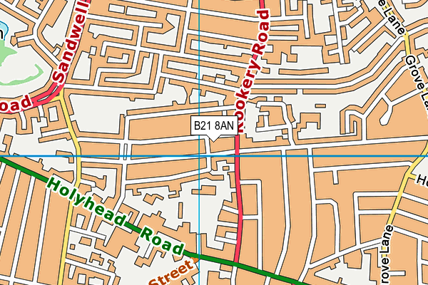 B21 8AN map - OS VectorMap District (Ordnance Survey)