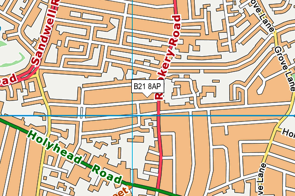 B21 8AP map - OS VectorMap District (Ordnance Survey)