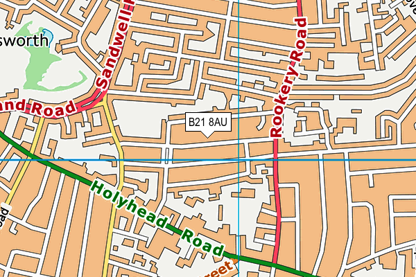 B21 8AU map - OS VectorMap District (Ordnance Survey)