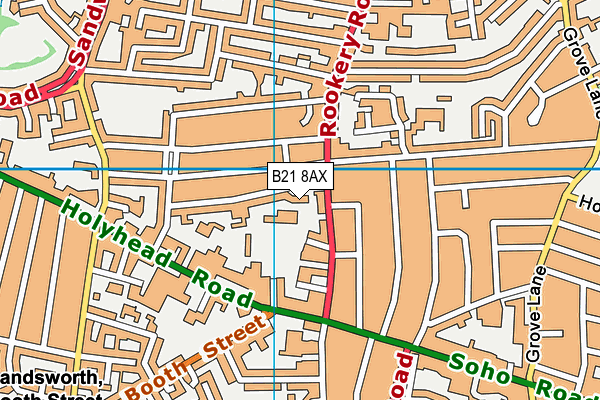 B21 8AX map - OS VectorMap District (Ordnance Survey)