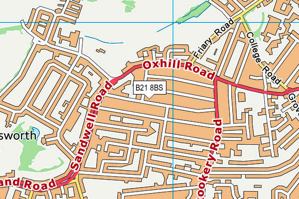 B21 8BS map - OS VectorMap District (Ordnance Survey)