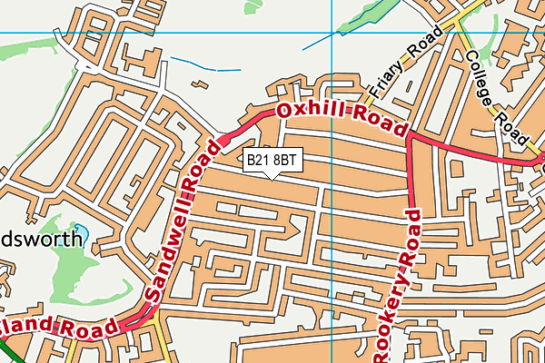 B21 8BT map - OS VectorMap District (Ordnance Survey)