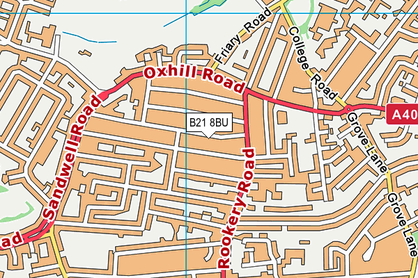 B21 8BU map - OS VectorMap District (Ordnance Survey)